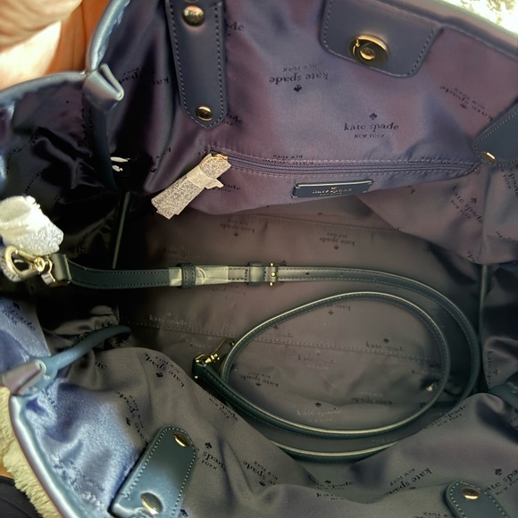 Kate Spade Blue and Cream Floral Tote NWT - Picture 7 of 9